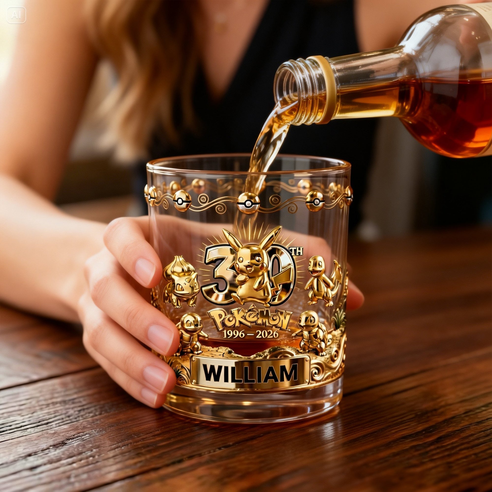 Personalized Whiskey Glass 30th Anniversary Gift for Movie Fans