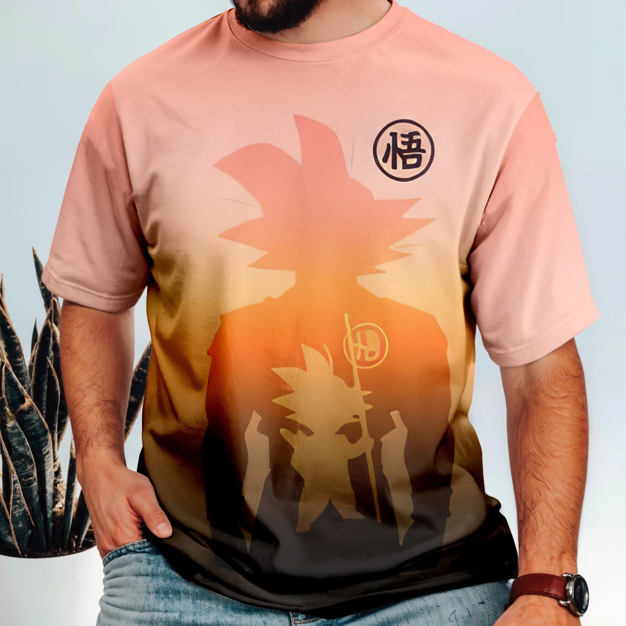 Personalized 3D Super Saiyan Dad T-Shirt for Father's Day Gift