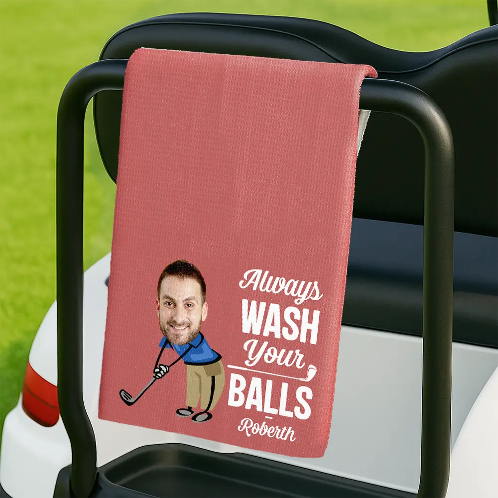 Personalized Golf Towel Custom Photo Funny Gift for Dad