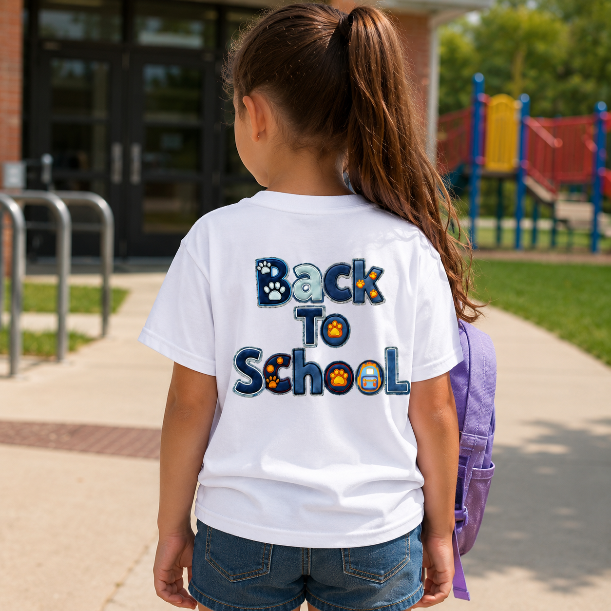Personalized Kindergarten Blue Dog Back To School Shirt for Kids Cotton Apparel GradoCreations