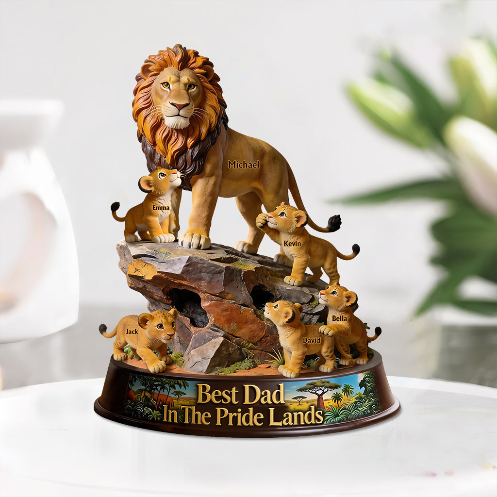 Personalized Lion Dad And Kids Acrylic Plaque Gift for Dad Acrylic Plaque GradoCreations