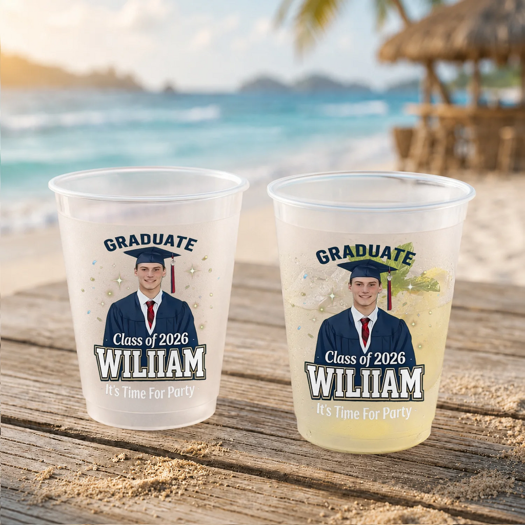 Personalized Frosted Cups Graduation Class of 2026 Photo Gift