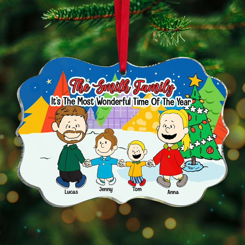 Personalized Acrylic Christmas Ornament for Family | Custom Name Gift