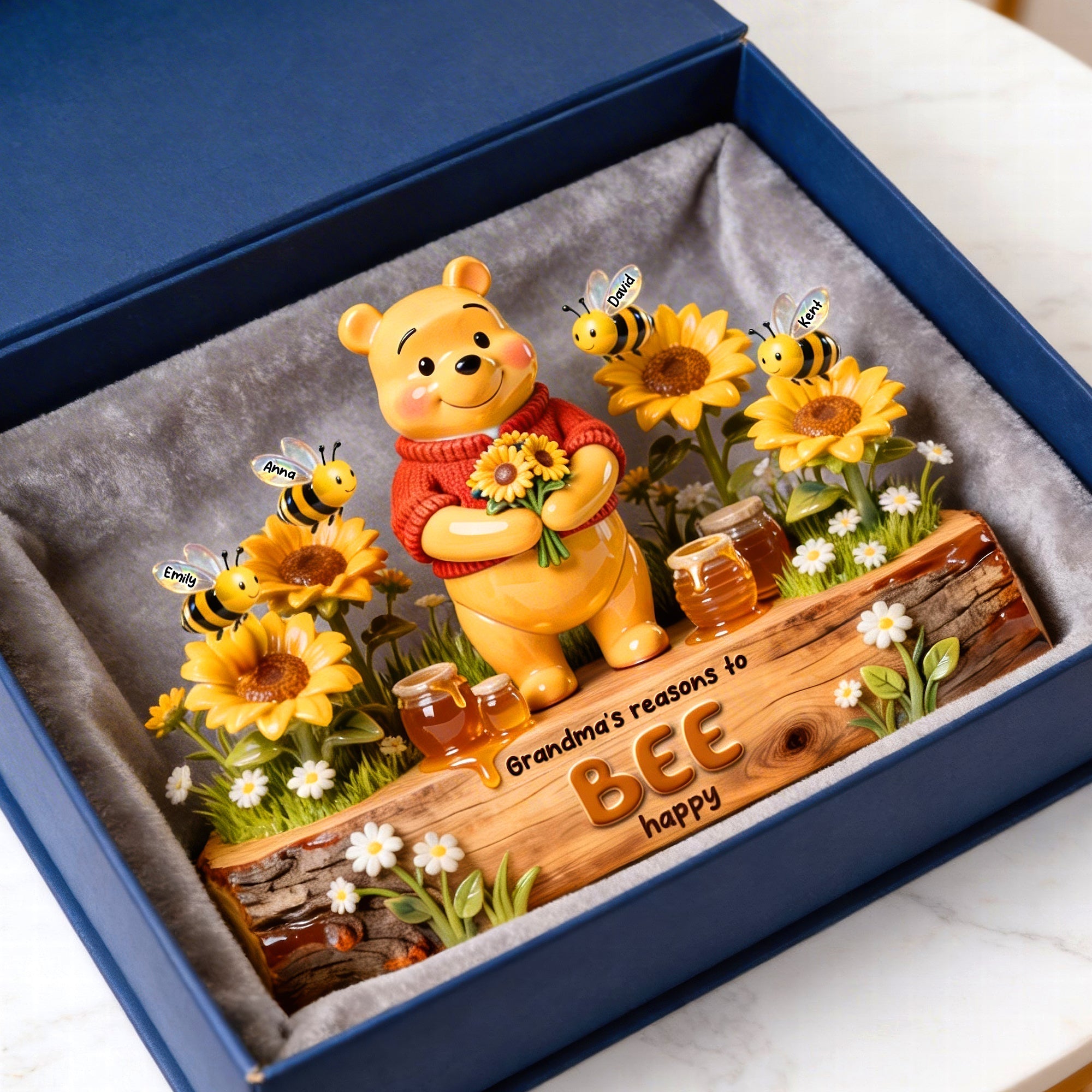 Personalized Acrylic Plaque Gift for Grandma with Bees & Flowers Acrylic Plaque GradoCreations