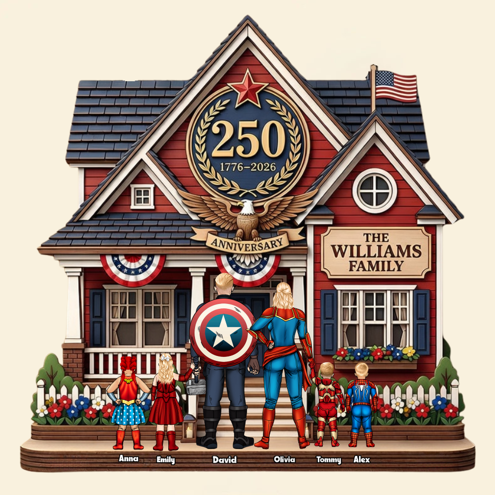 Personalized Super Hero Wood Sign Family Gift 250th Anniversary