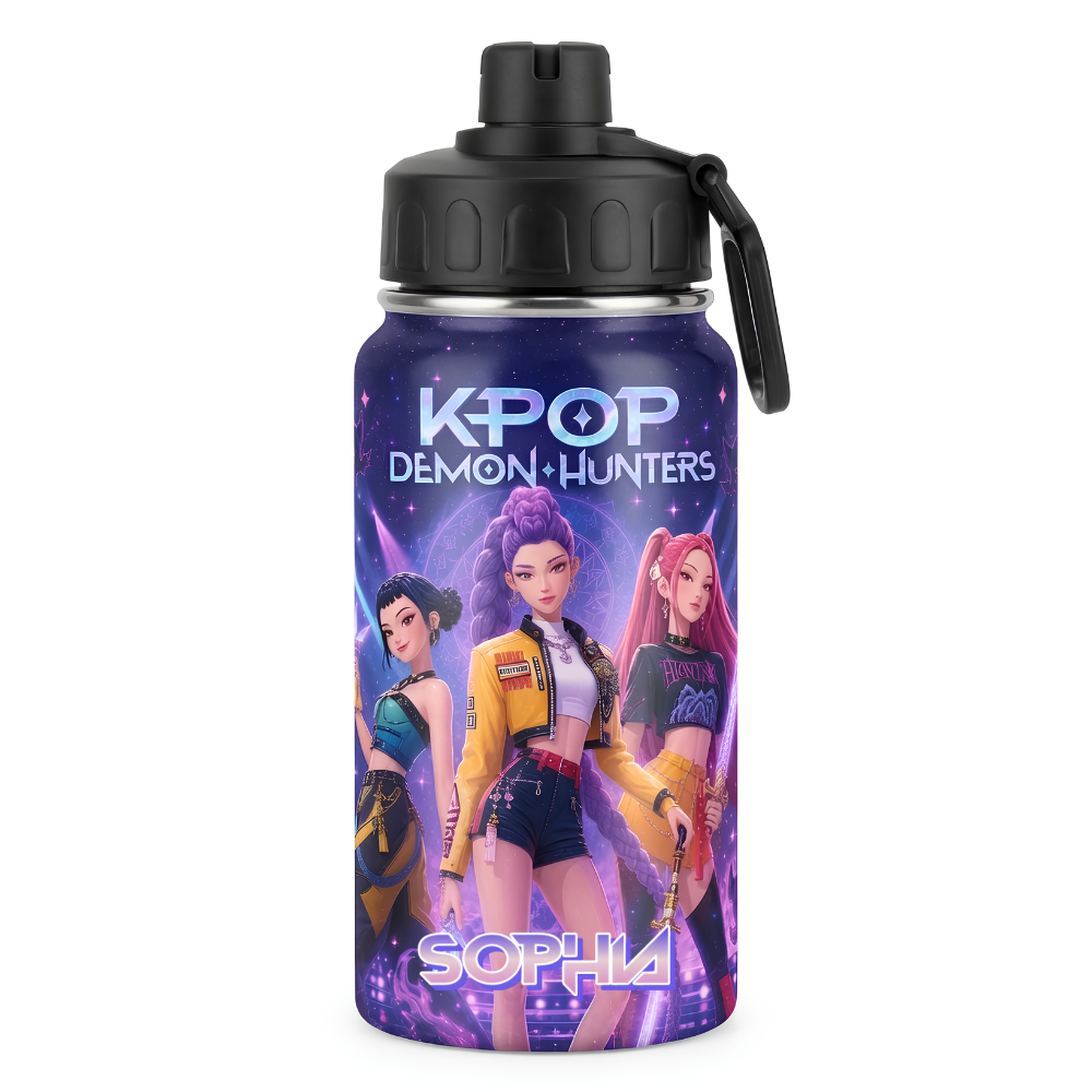 Personalized KPOP Demon Hunters School Set for Girls - Backpack, Lunch Bag, Pencil Case, Water Bottle School Bag+ GradoCreations