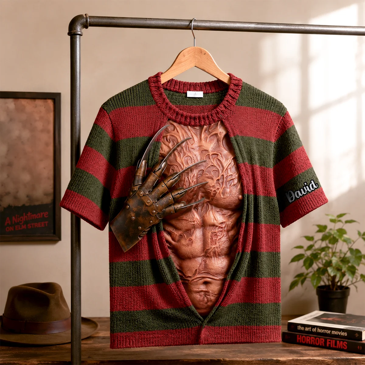 Custom Freddy Krueger Horror Costume AOP T-Shirt | Funny Halloween Gift AOP Tshirt GradoCreations