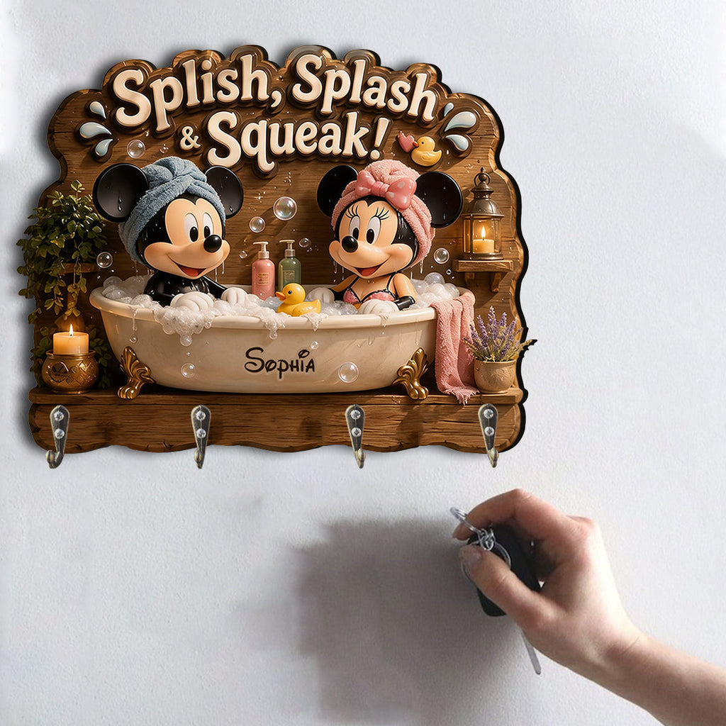 Personalized Mickey Mouse Bathroom Rack Custom Name Gift for Family Hanging Rack GradoCreations