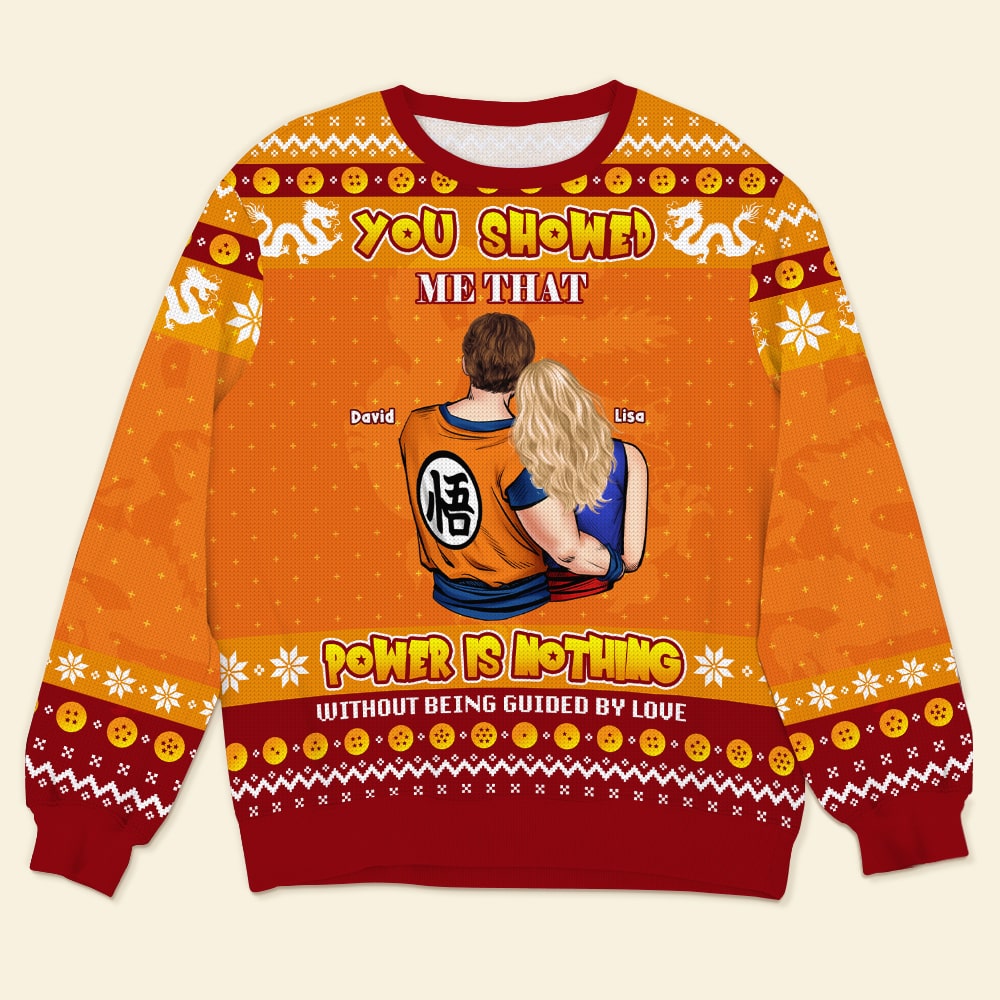 Personalized Ugly Sweater for Couples with Custom Names - Gift for Anniversary or Christmas