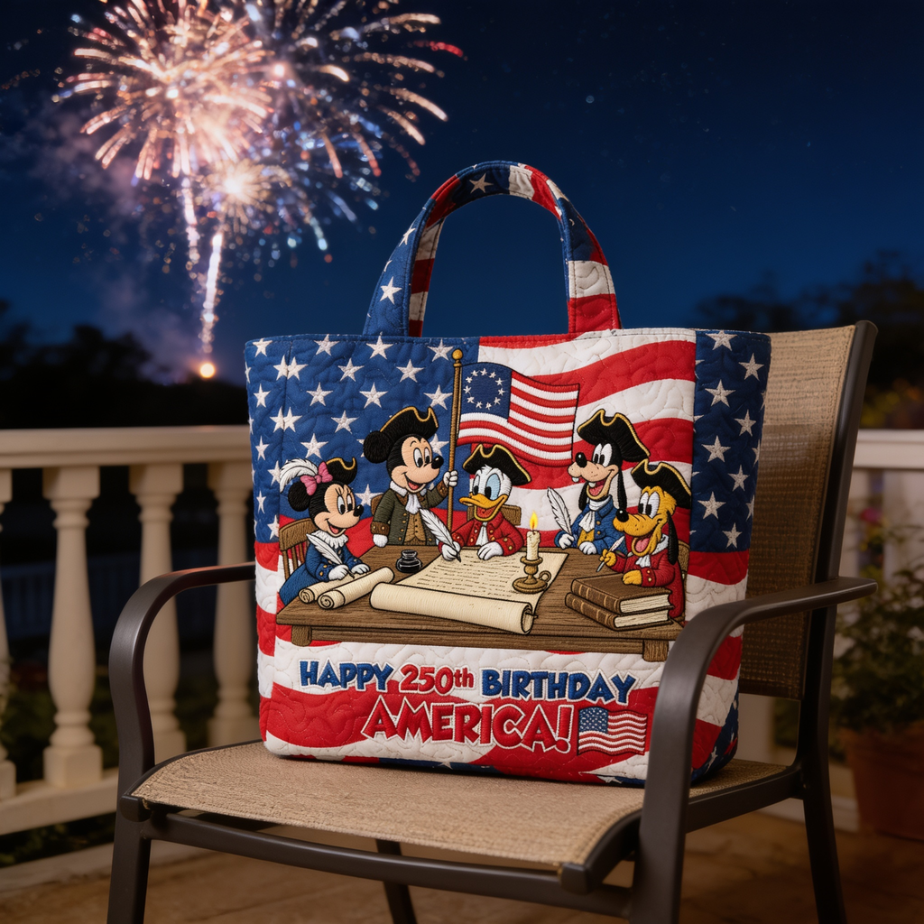 Personalized Quilted Tote Bag USA Independence Gift for Movie Fans