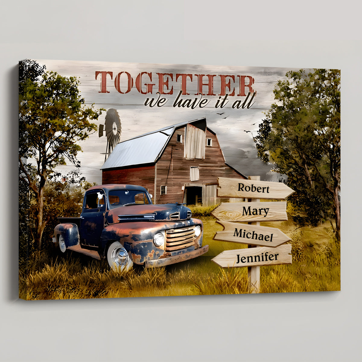 Personalized Family Canvas Together We Have It All Gift for Mom and Dad