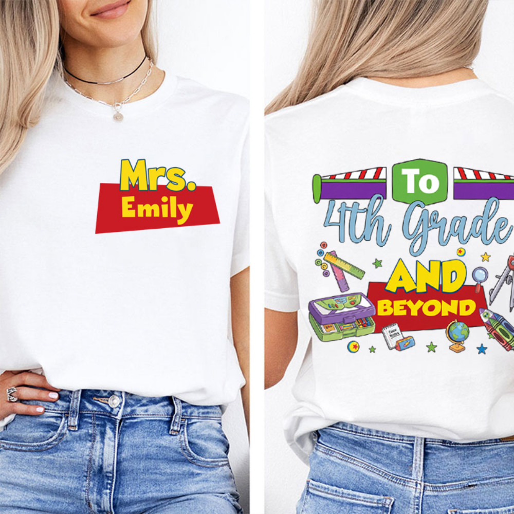 Personalized Teacher Shirt with Name and Grade Gift Idea Cotton Apparel GradoCreations