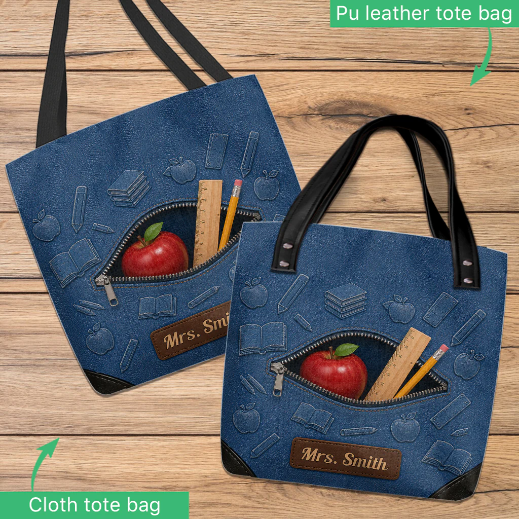 Personalized Teacher Tote Bag Custom Gift for Educators