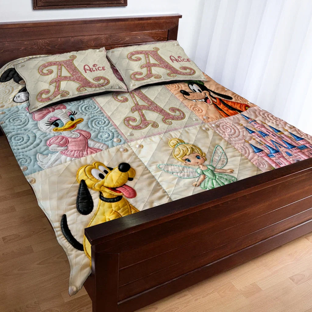 Personalized Quilt Bedding Set with Disney Characters for Daughter Quilted Bedding Set GradoCreations