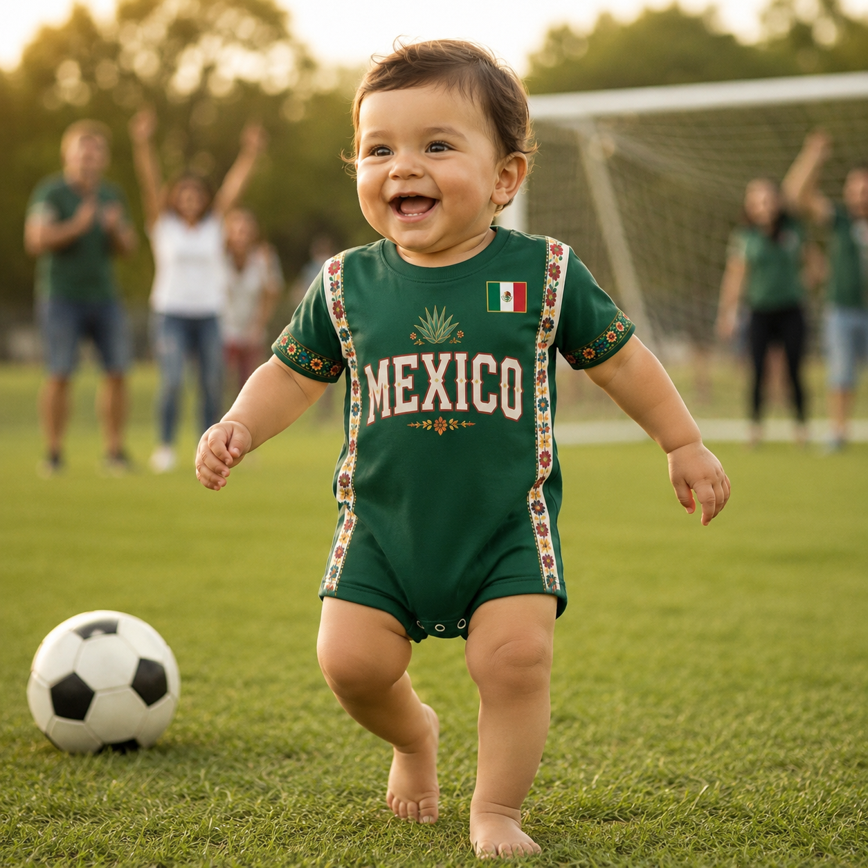 Personalized Mexico Soccer Baby Jersey Bodysuit Gift for New Parents