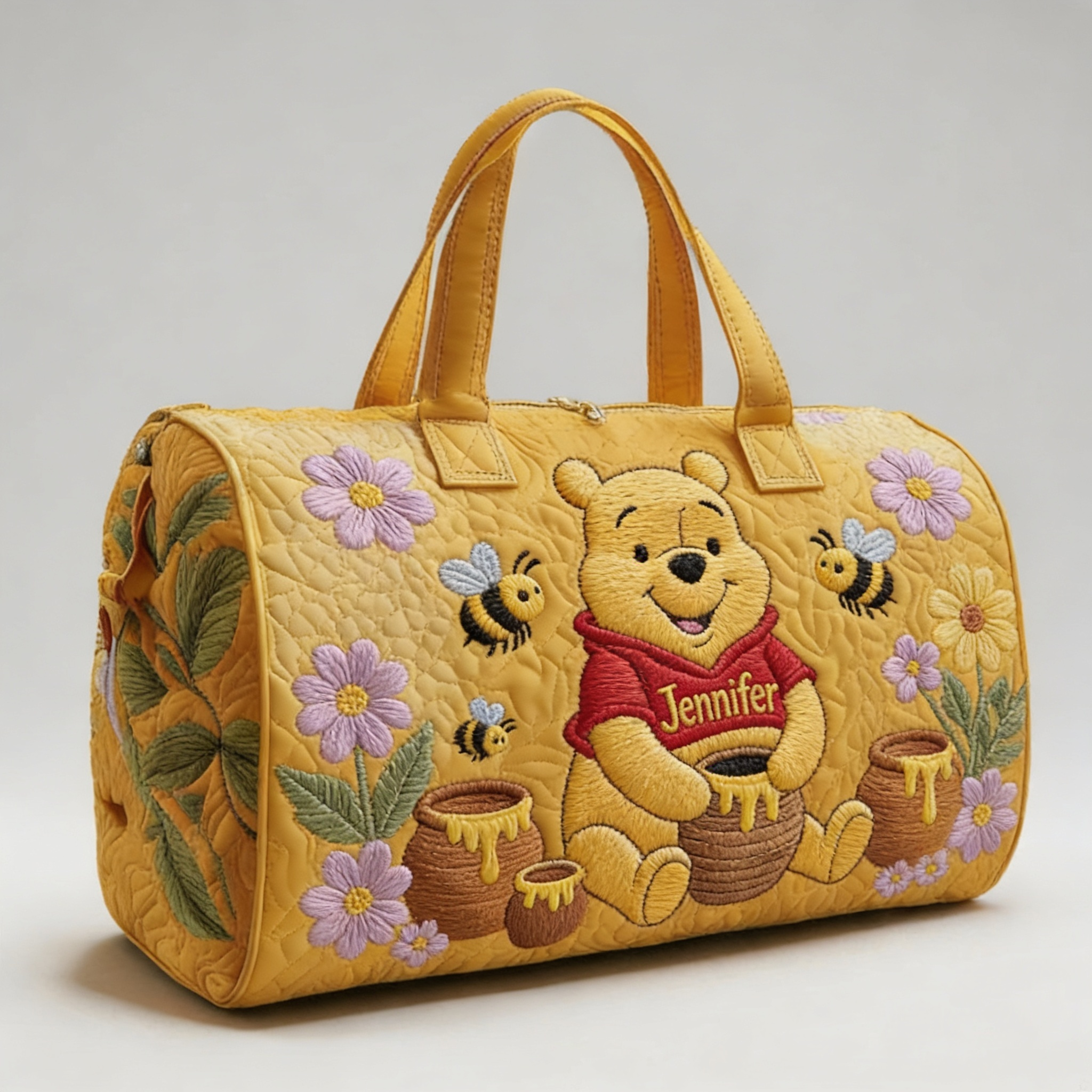 Personalized Quilted Duffle Bag with Honey Bear Design Gift for Movie Fans