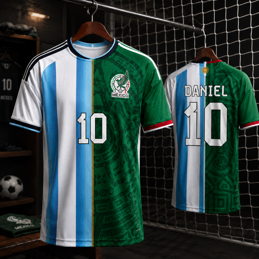Personalized Soccer Jersey Argentina x Mexico - Gift for Football Fans
