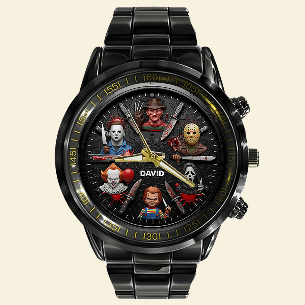 Personalized Horror Character Hand Watch Gift for Him - Halloween Hand Watch GradoCreations
