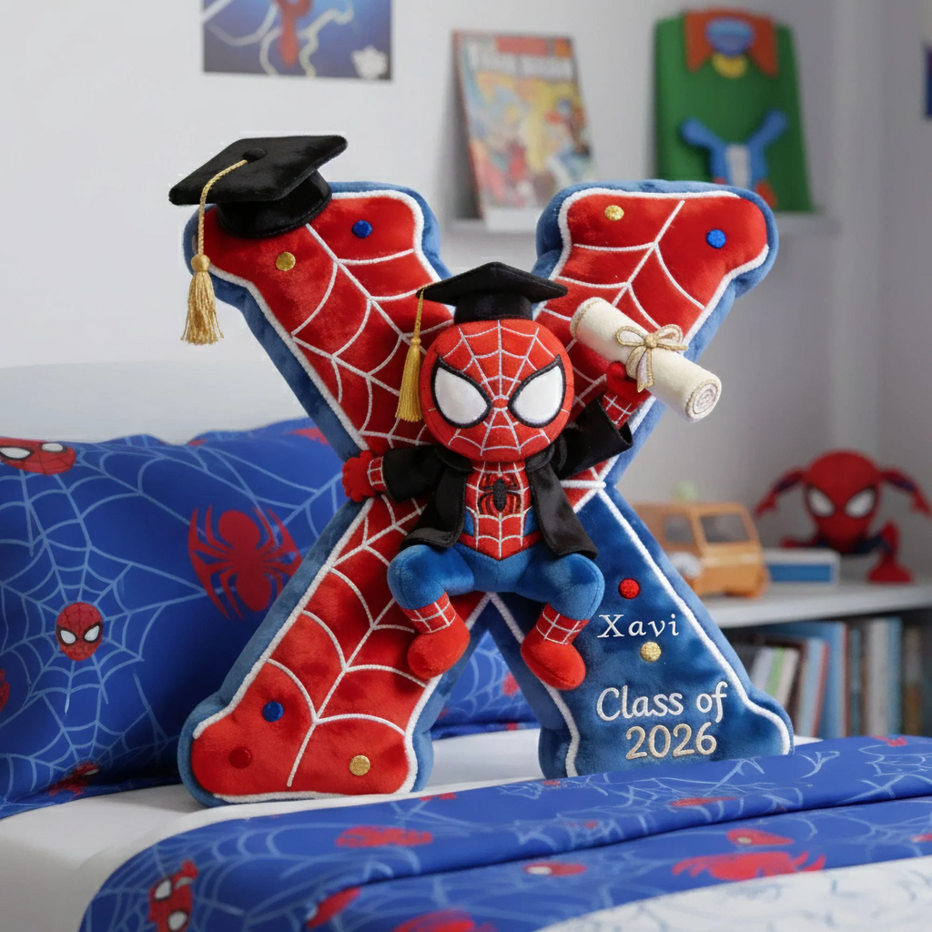 Personalized Superhero Pillow with Custom Name for Kids Graduation Gift Pillow GradoCreations