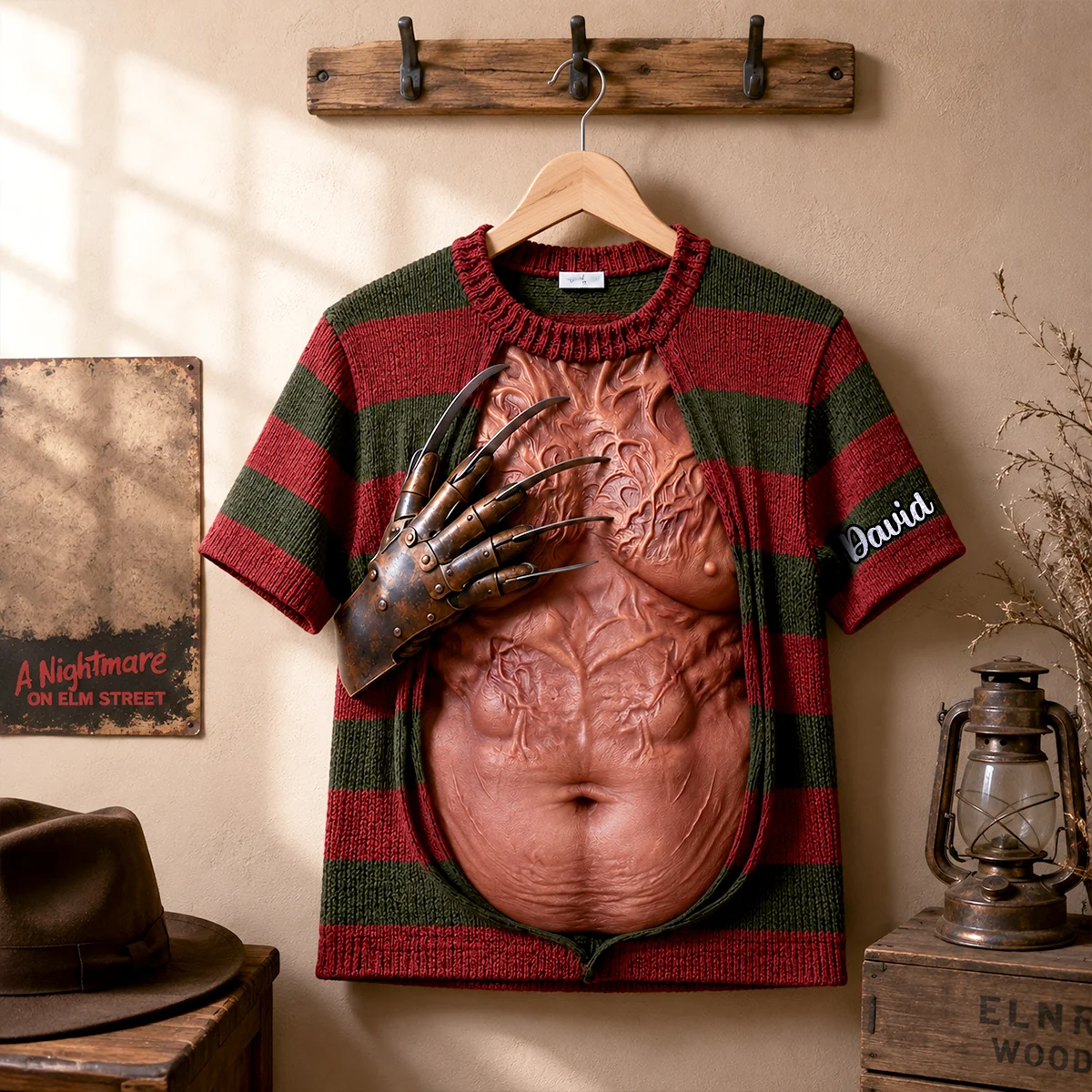 Custom Freddy Krueger Horror Costume AOP T-Shirt | Funny Halloween Gift AOP Tshirt GradoCreations