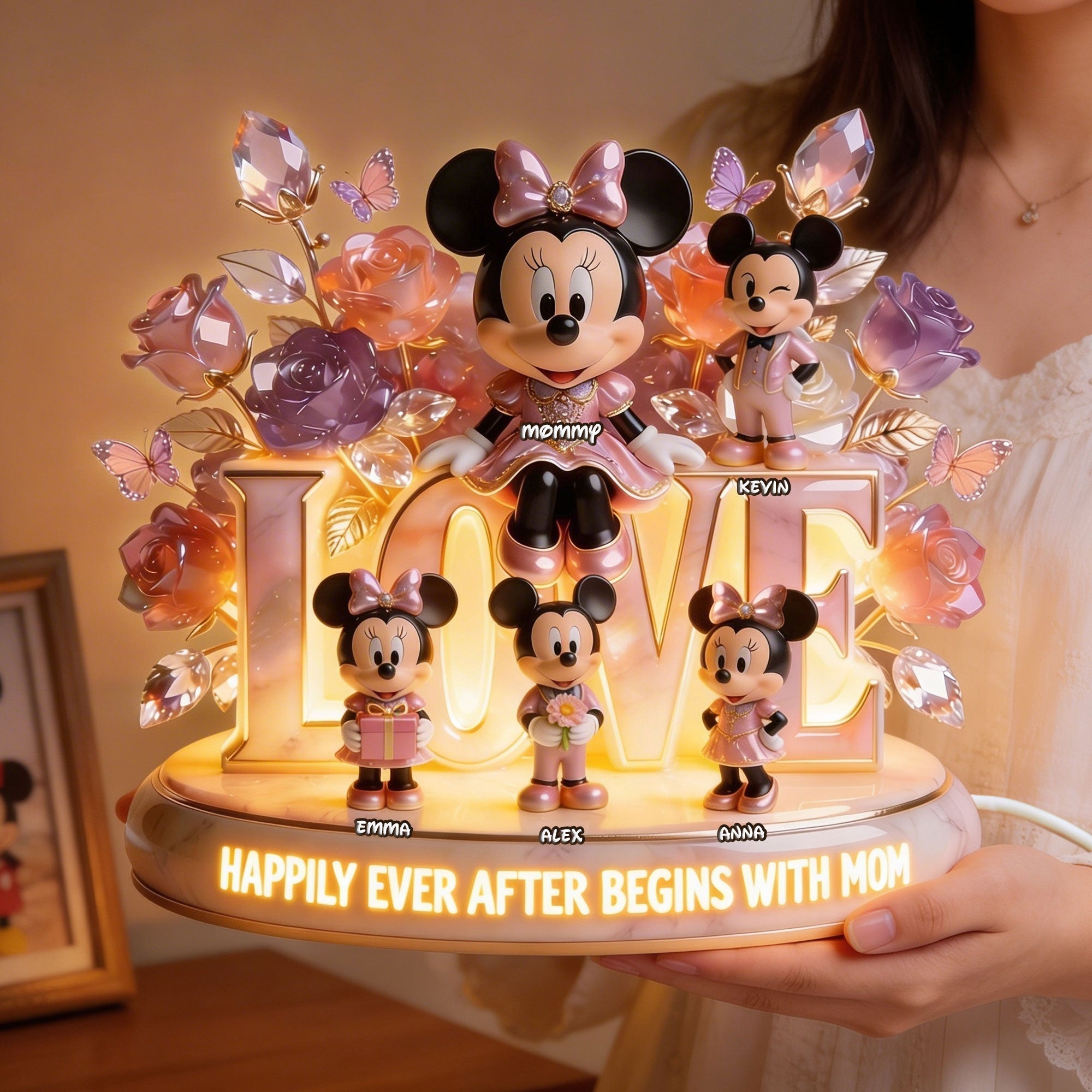 Personalized Acrylic Light Box for Mom | Happily Ever After Gift