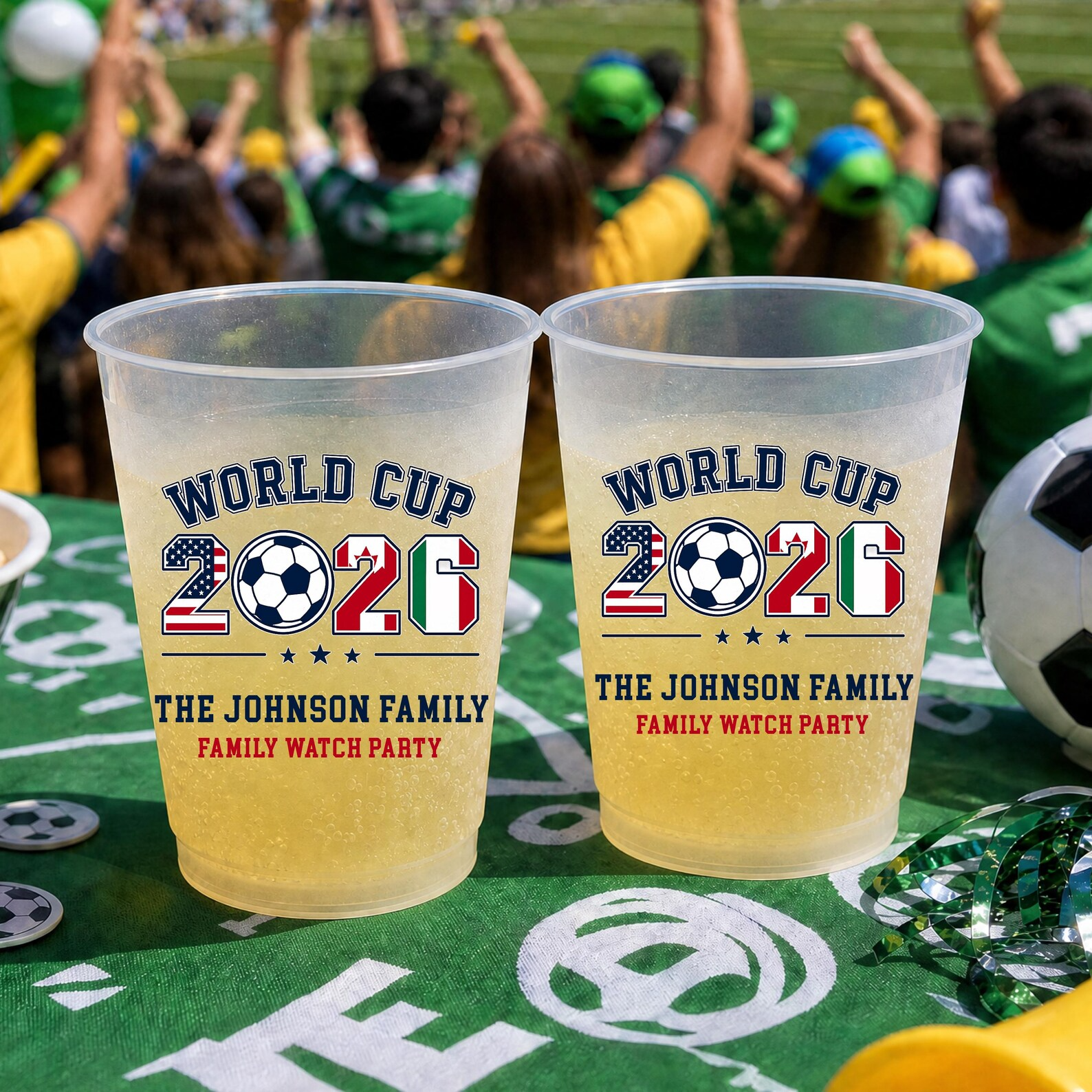 Personalized Frosted Cup for World Cup 2026 Family Watch Party