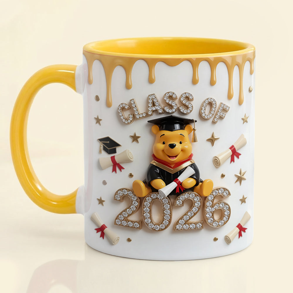 Personalized Graduation Mug with Honey Bear Design for Class of 2026 Gift