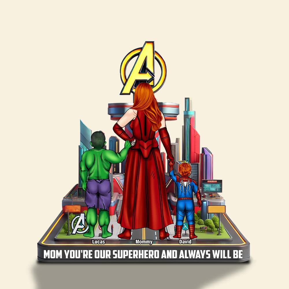 Personalized Acrylic Plaque Gift for Mom - Superhero Tribute Acrylic Plaque GradoCreations