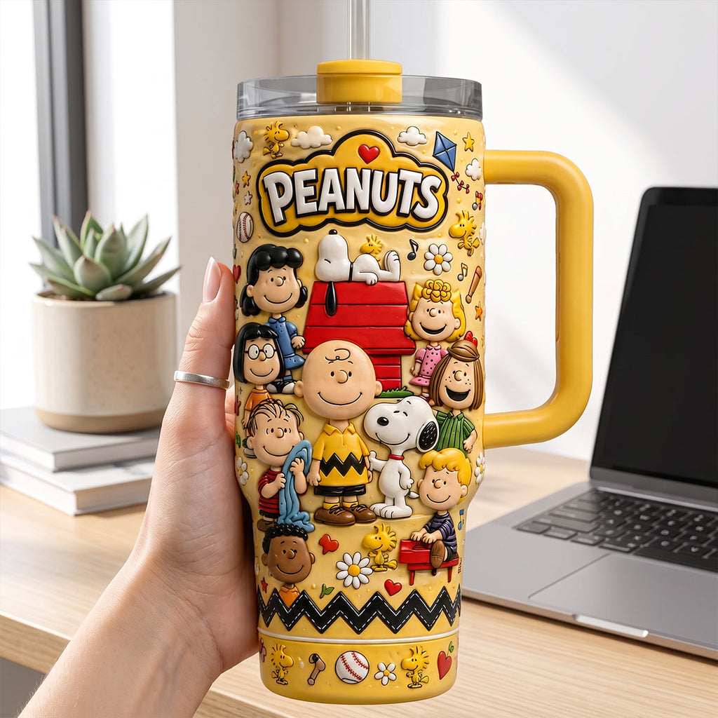 Personalized Peanuts 40oz Tumbler with Handle - Unique Gift Tumbler GradoCreations