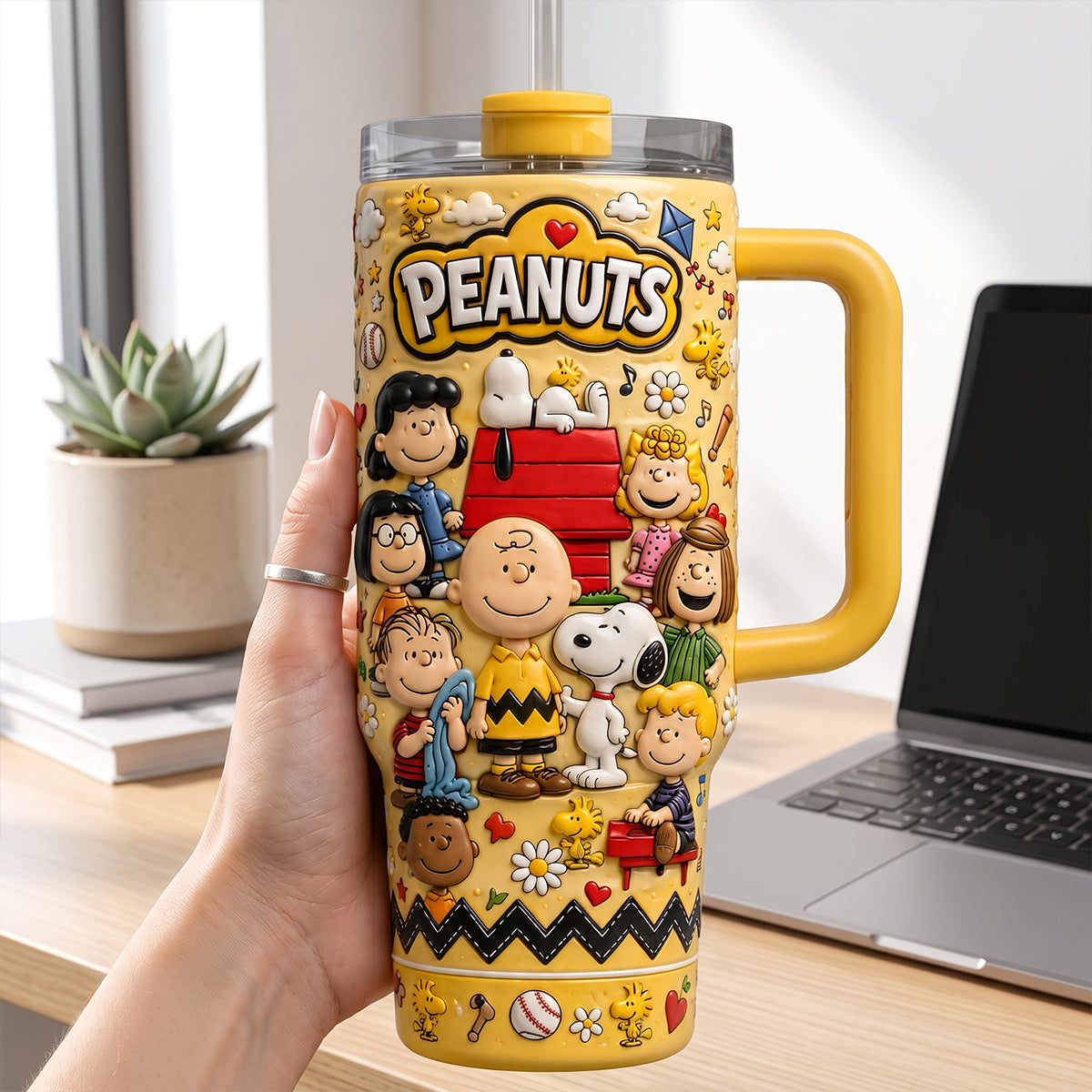 Personalized Peanuts 40oz Tumbler with Handle - Unique Gift Tumbler GradoCreations