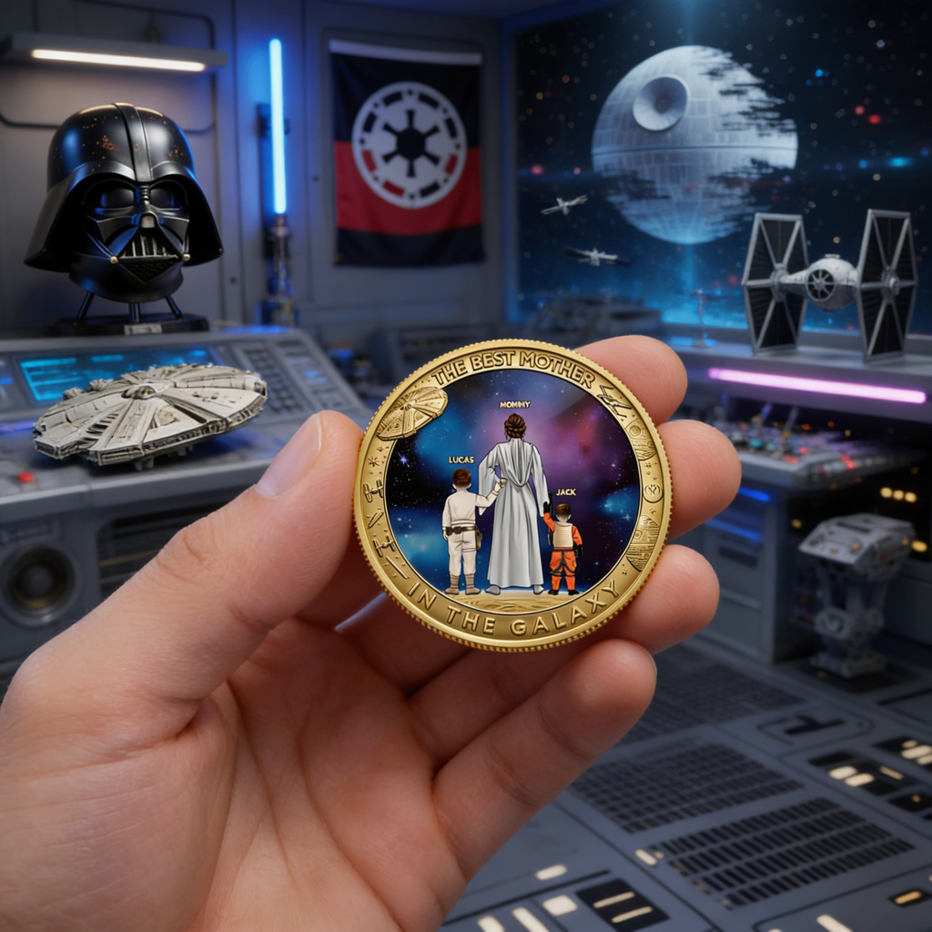 Personalized Commemorative Coin for Mom | The Best Mother in the Galaxy Gift Coin GradoCreations
