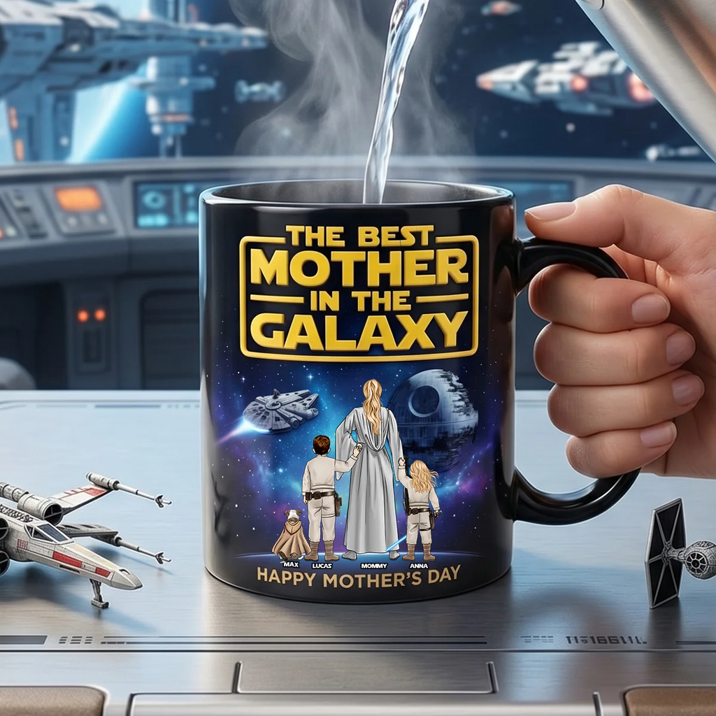 Personalized Black Mug The Best Mother in the Galaxy Gift for Mom