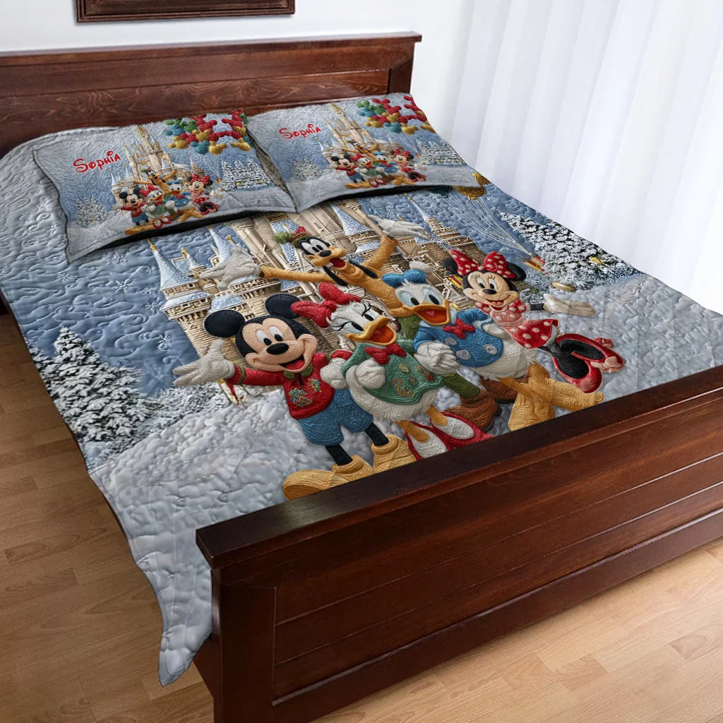 Personalized Disney Mickey Mouse Quilt Bedding Set for Kids Quilted Bedding Set GradoCreations