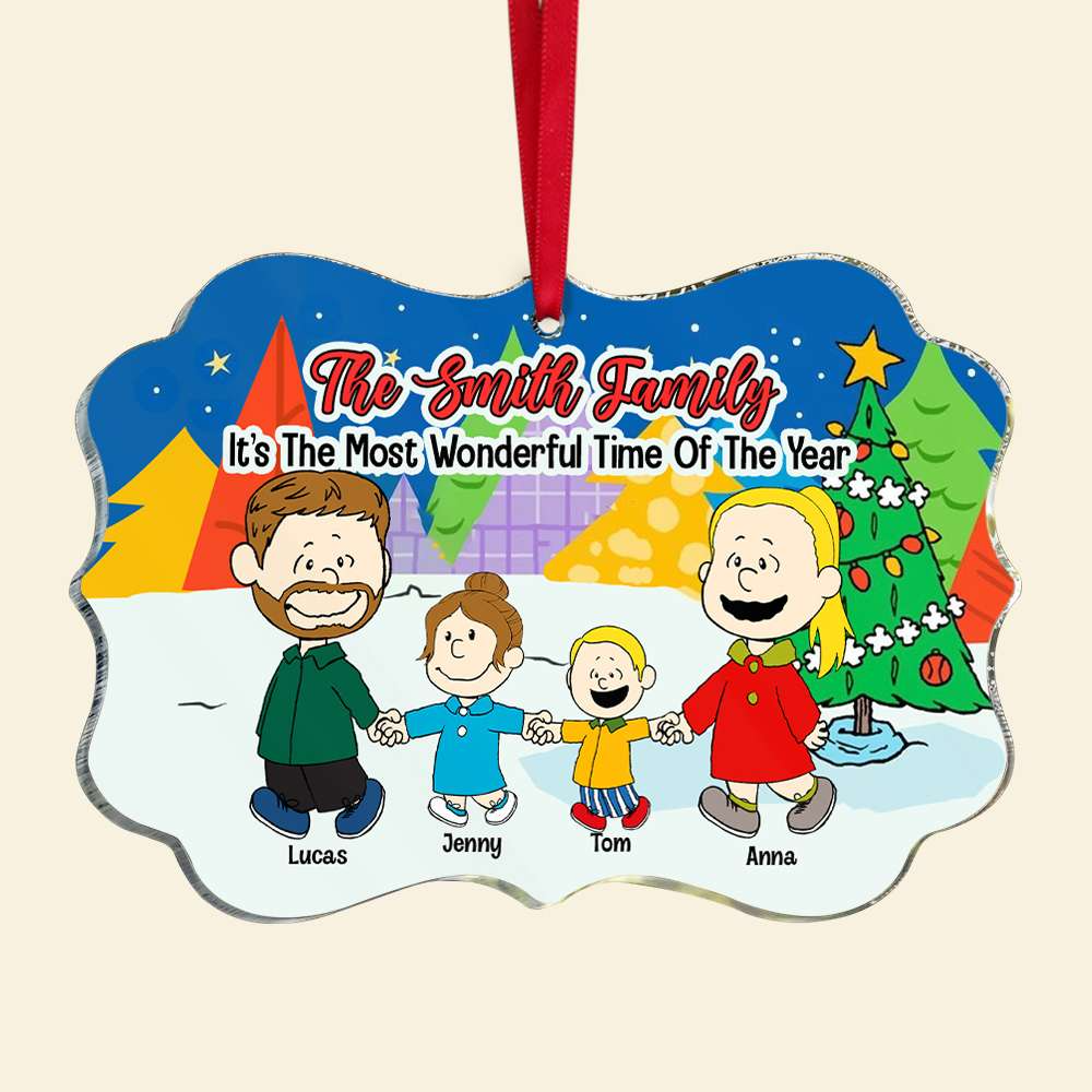 Personalized Acrylic Christmas Ornament for Family | Custom Name Gift