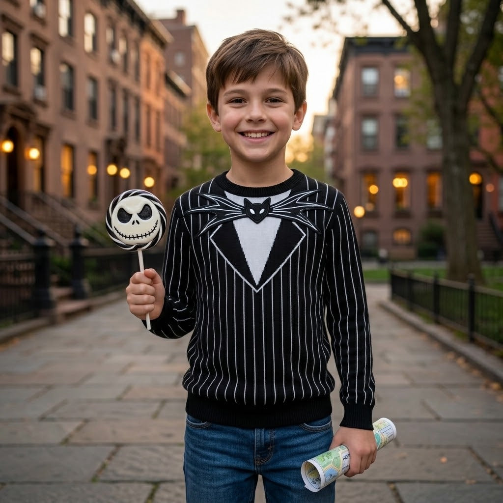 Personalized Jack Skellington AOP Shirt for Kids Halloween Costume AOP Shirt GradoCreations