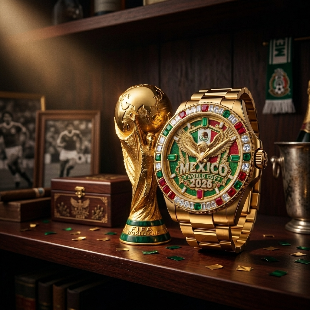Personalized Mexico Soccer Team Men's Wrist Watch for Fans