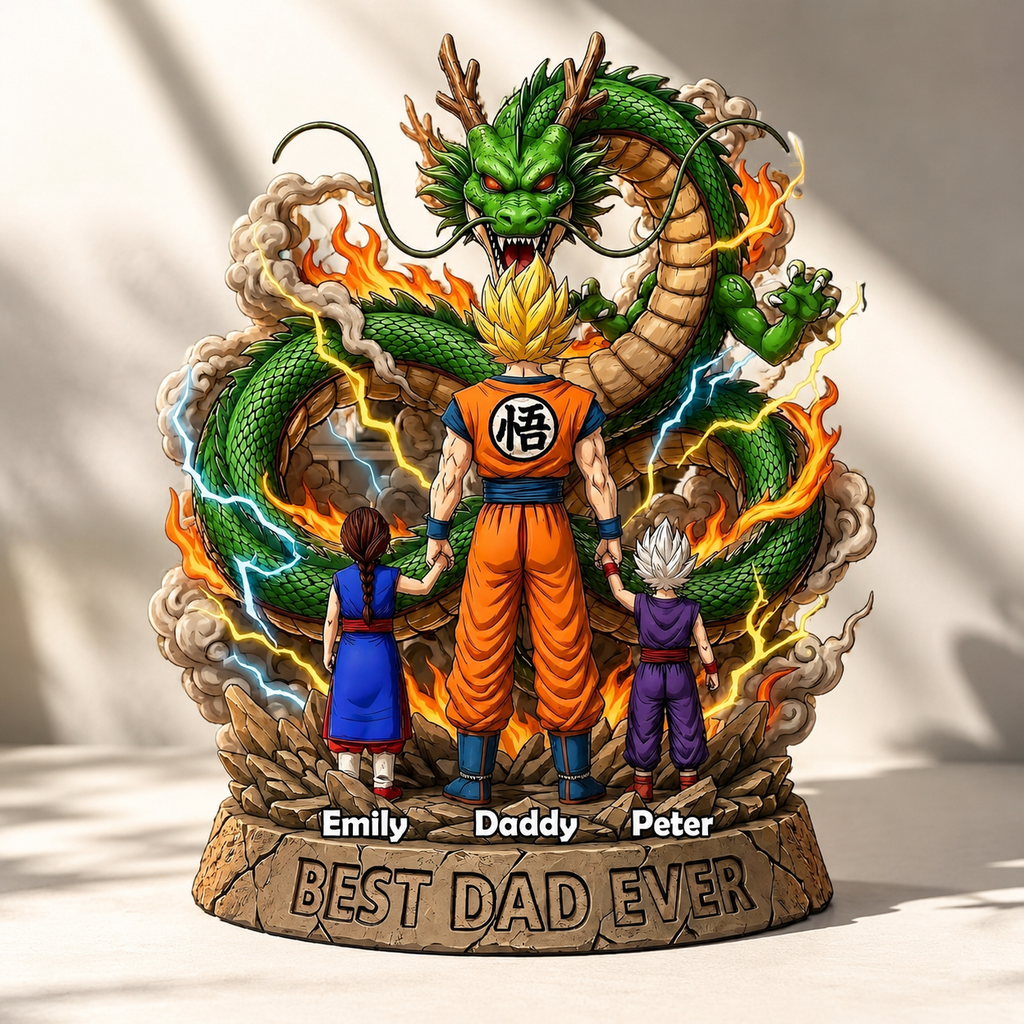 Personalized Acrylic Plaque Best Dad Ever DragonBall Gift