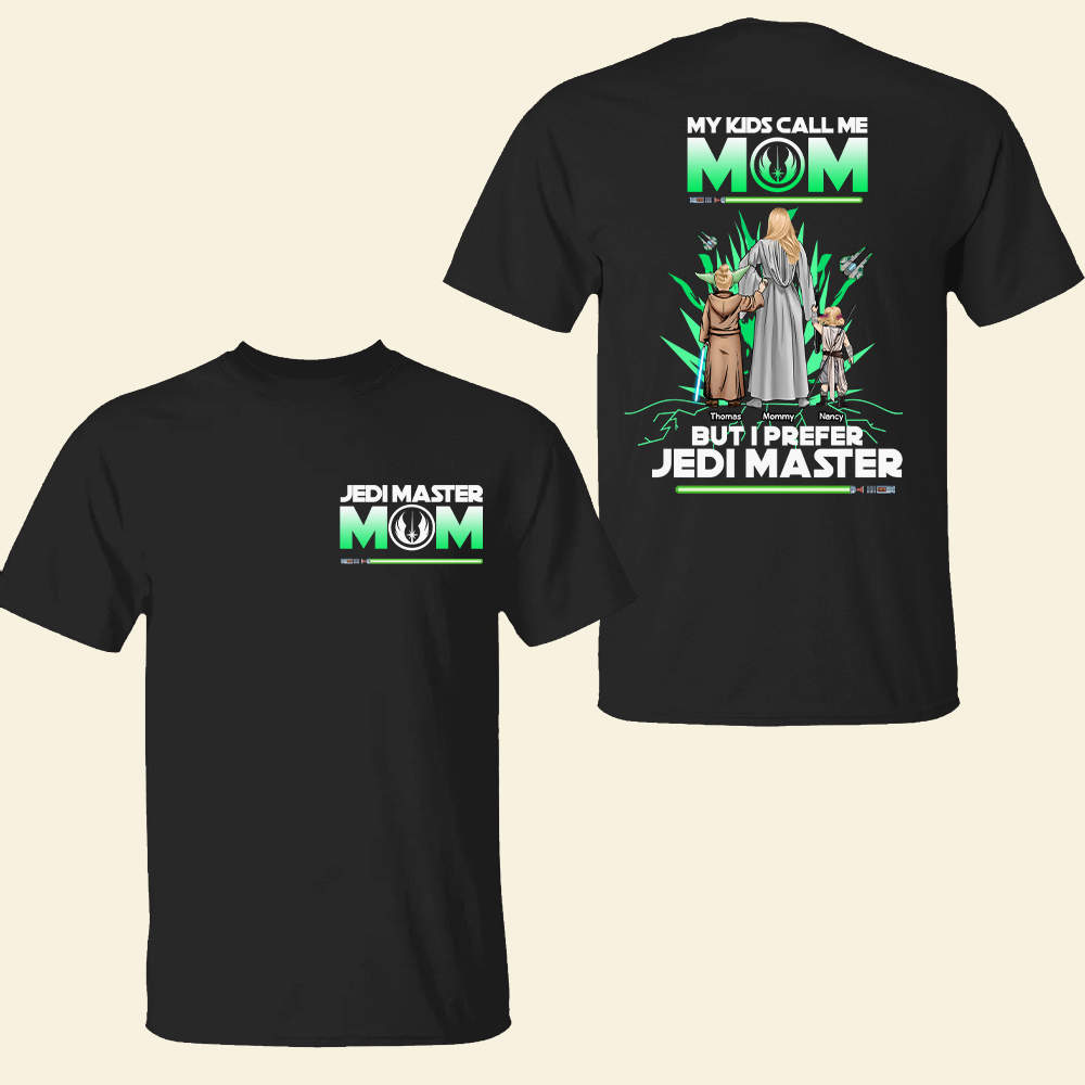 Personalized Jedi Master Mom Shirt Custom Names Gift for Mom