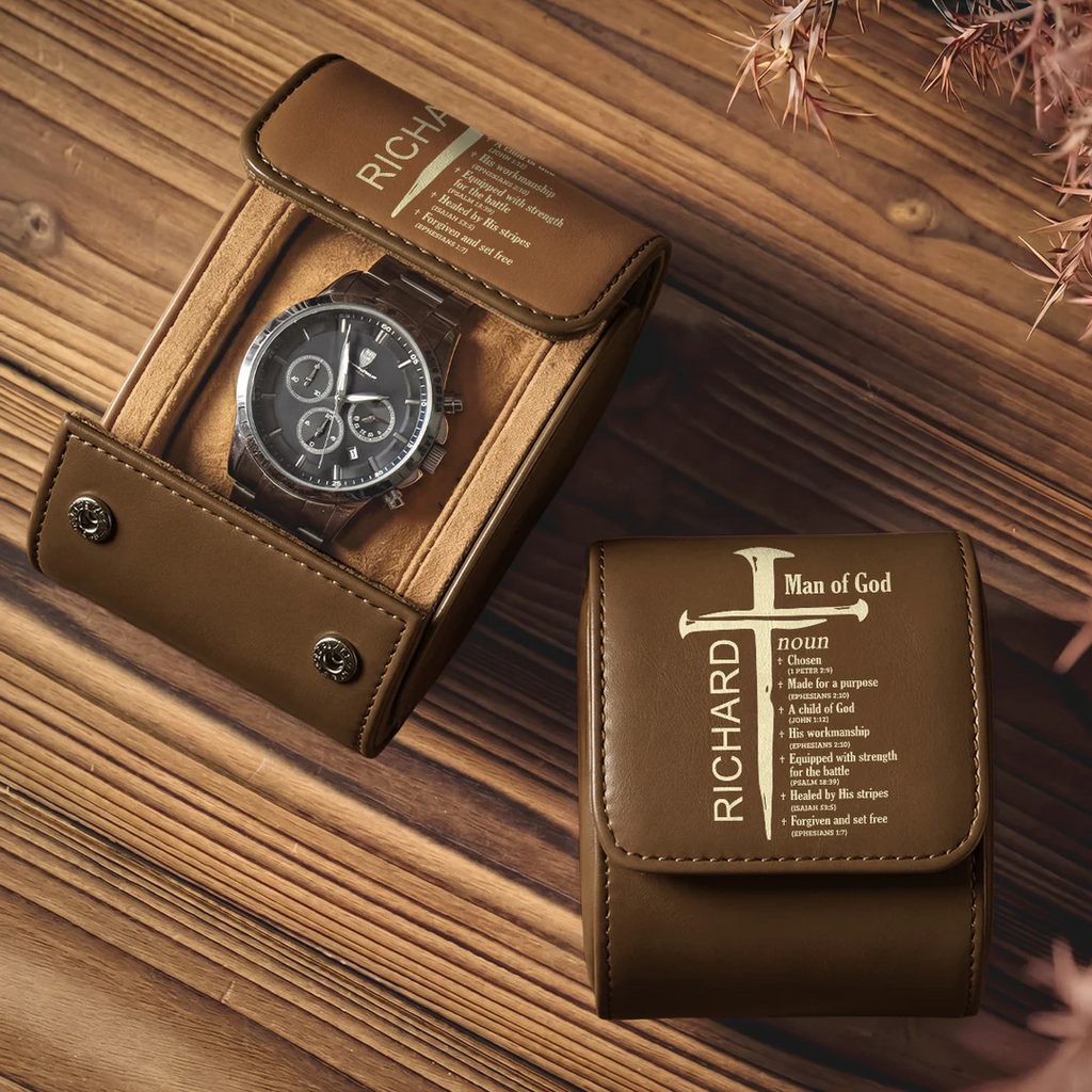 Personalized Leather Watch Case for Him or Her - Gift Idea