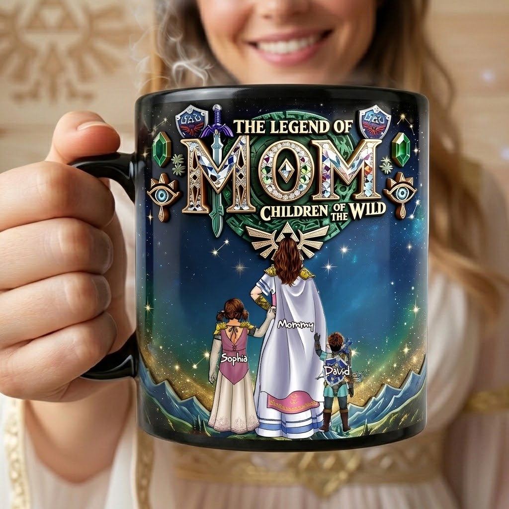 Personalized Black Ceramic Mug The Legend of Mom Gift for Mom