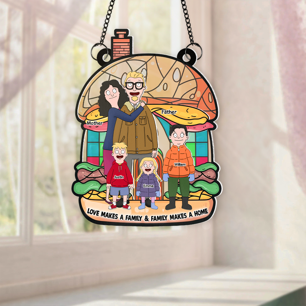 Personalized Stained Glass Family Suncatcher Gift for Home
