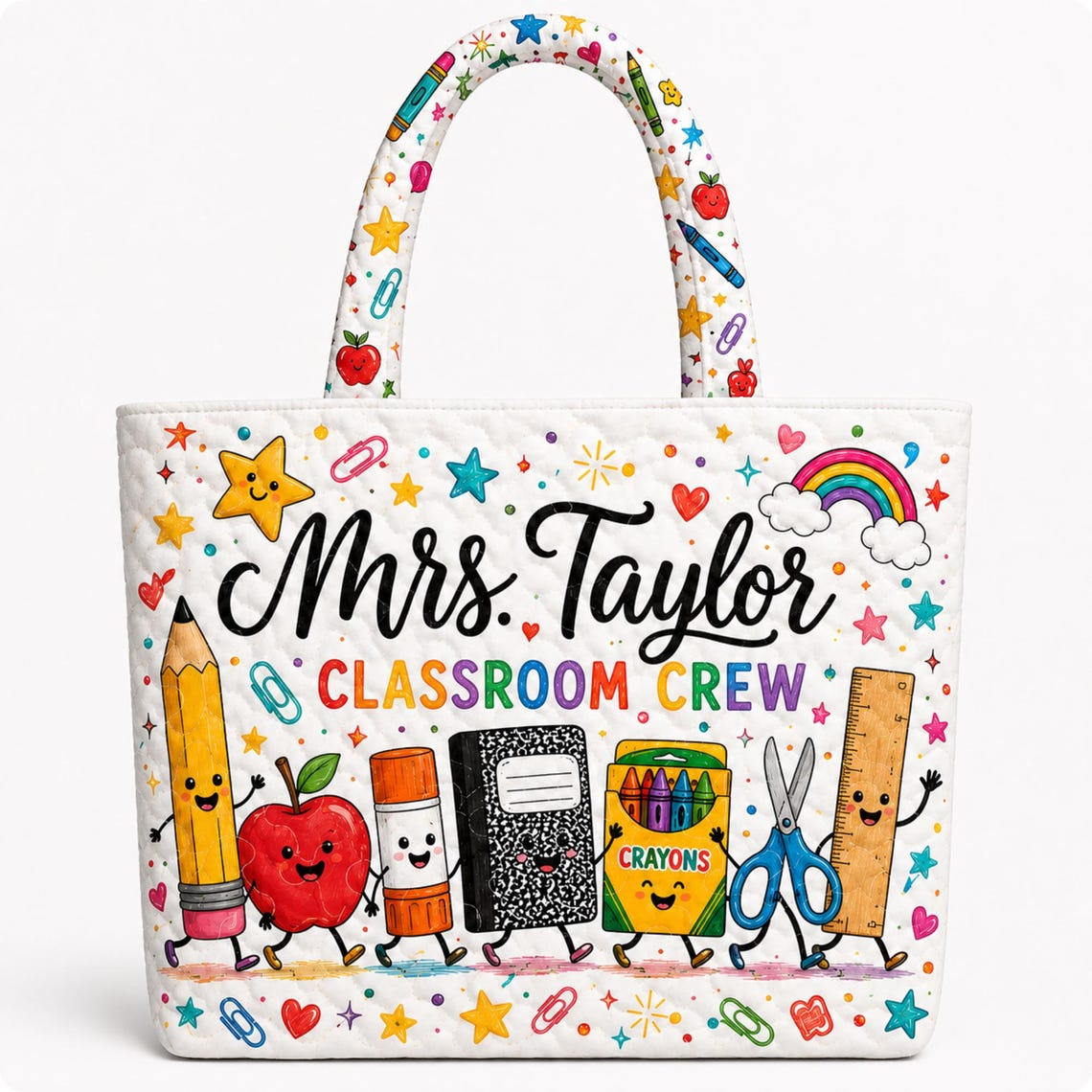 Personalized Teacher Tote Bag Classroom Crew Design for Educator Gift