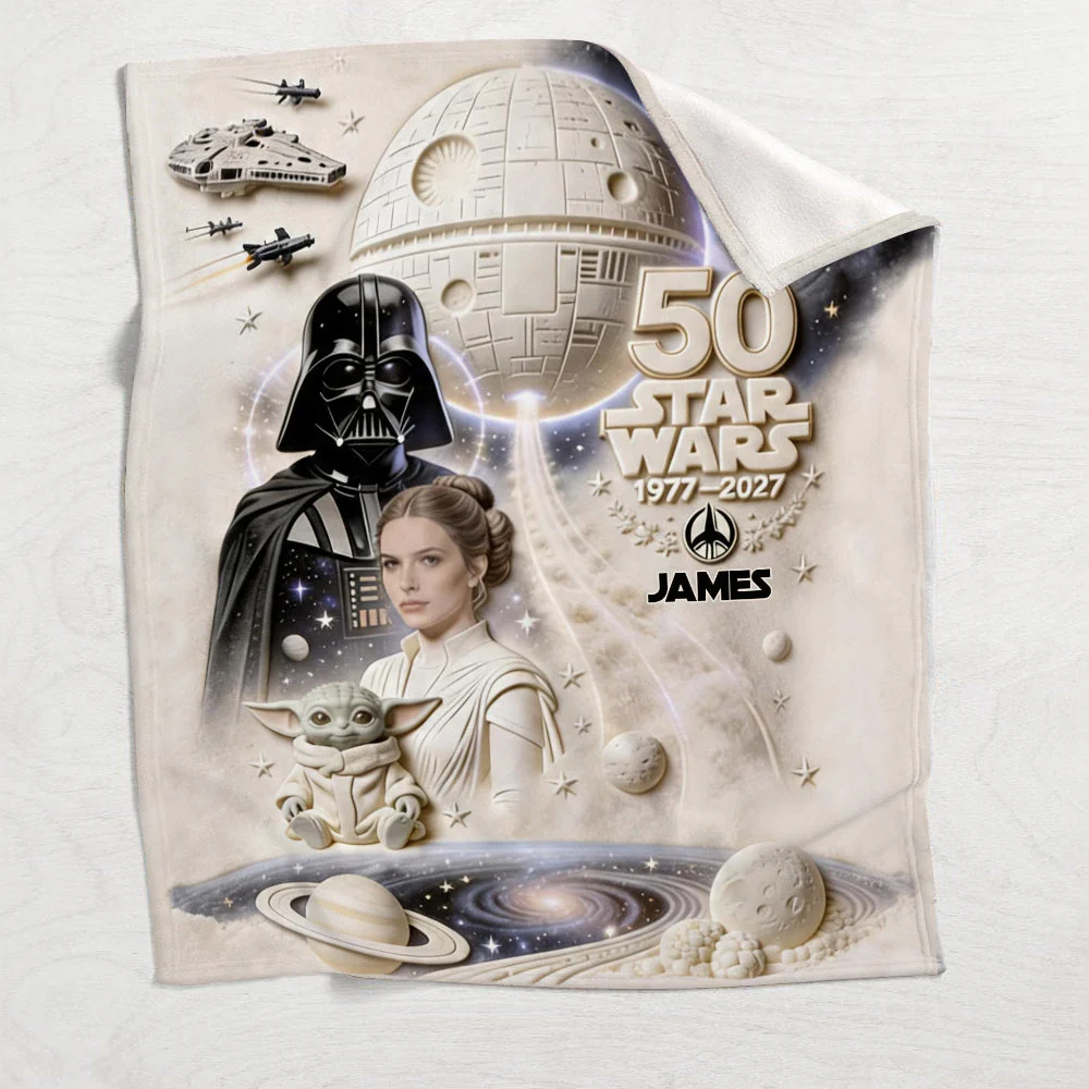 Personalized Star Wars Blanket 50th Anniversary Gift for Fans Blanket GradoCreations
