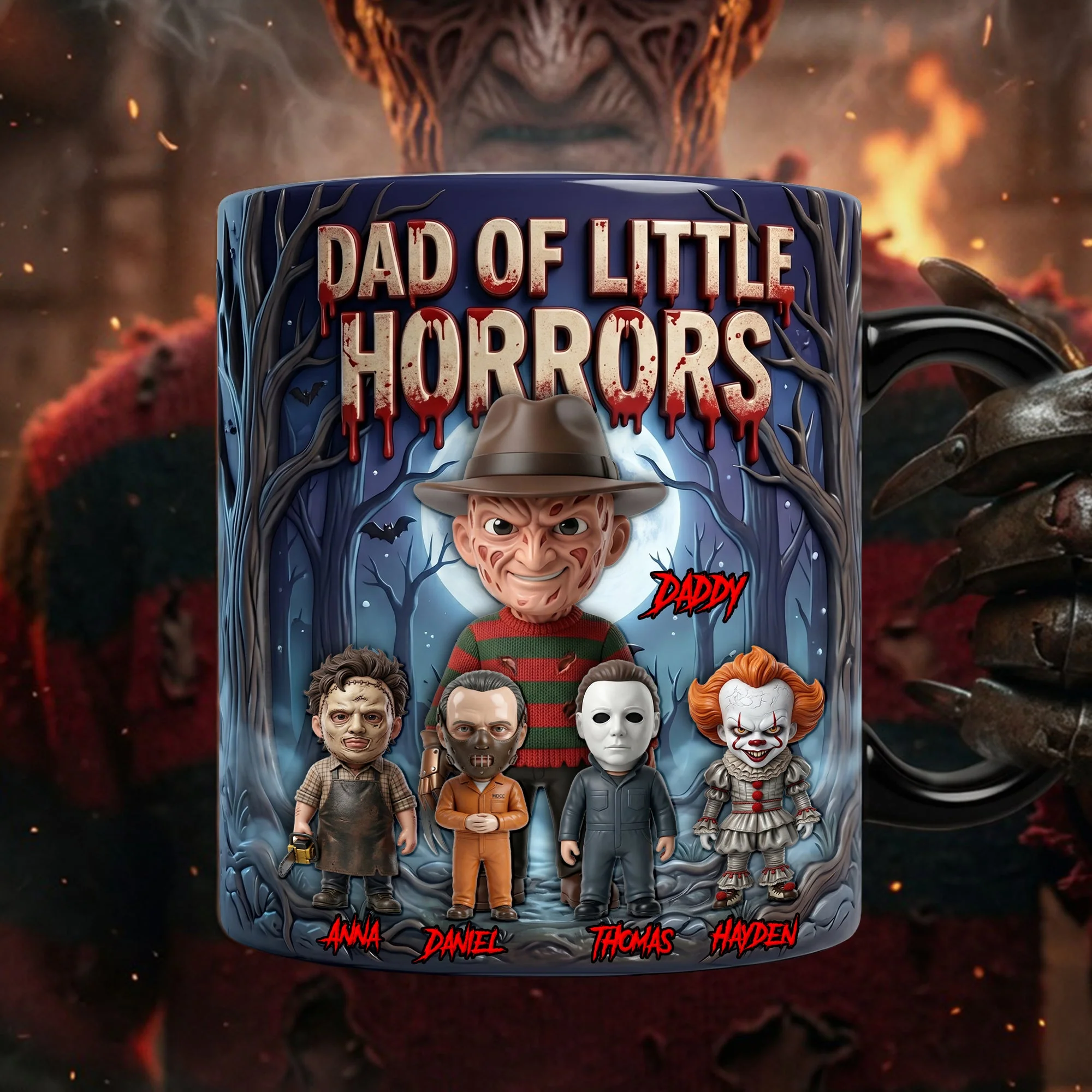 Personalized Dad Of Little Horrors Coffee Mug Halloween Gift Mug GradoCreations