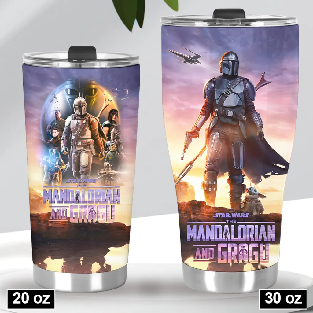 Personalized Star Wars Mandalorian Tumbler Custom Name Gift for Movie Fans