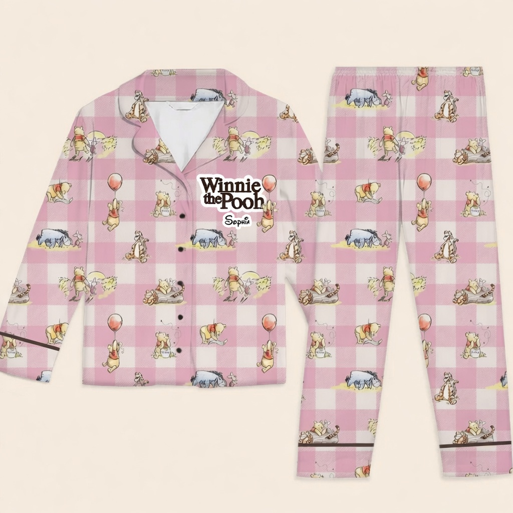 Personalized Winnie the Pooh Pajama Set for Her - Anniversary Gift