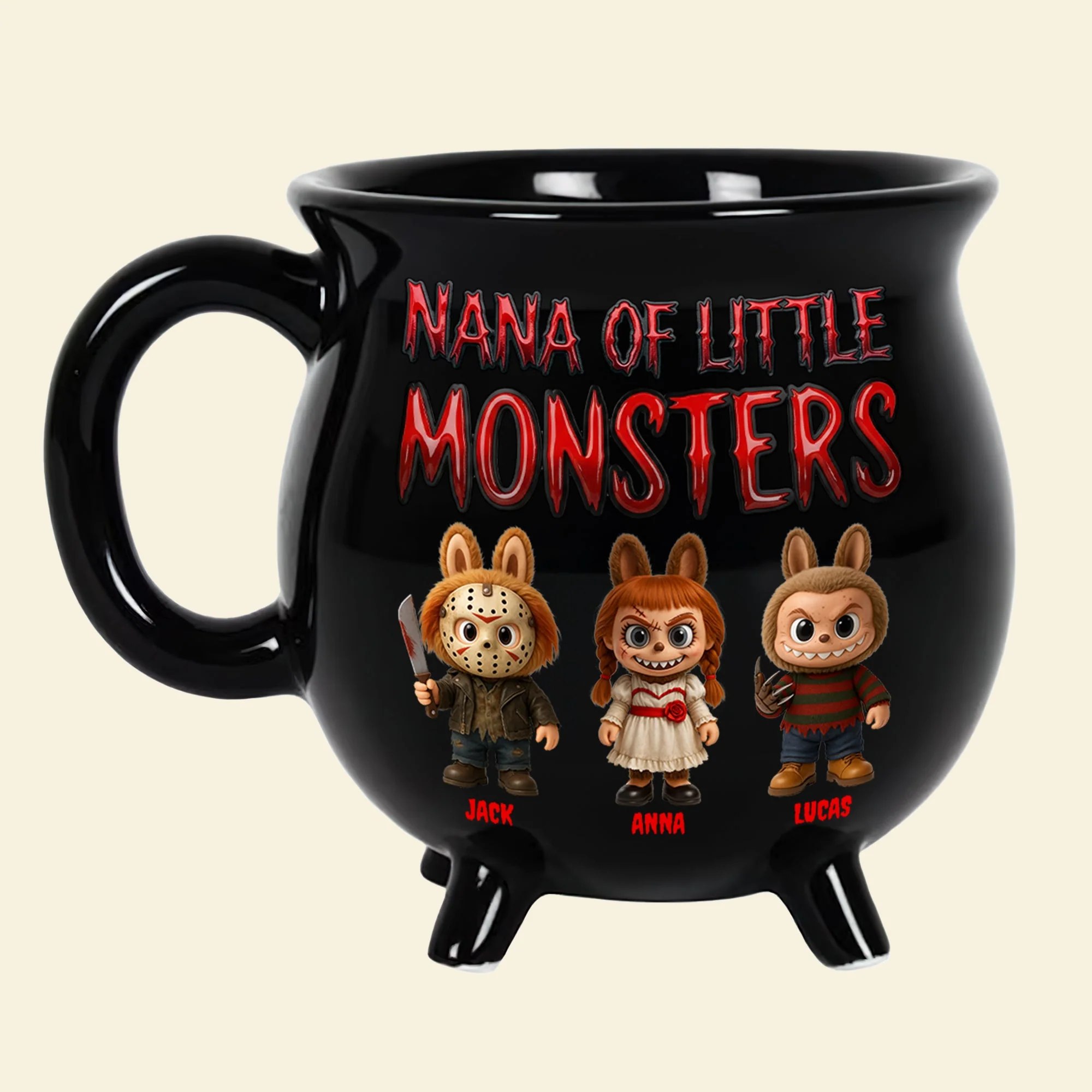Personalized Halloween Cauldron Mug Gift for Mom - Unique Ceramic Drinkware Cauldron Coffee Mug GradoCreations
