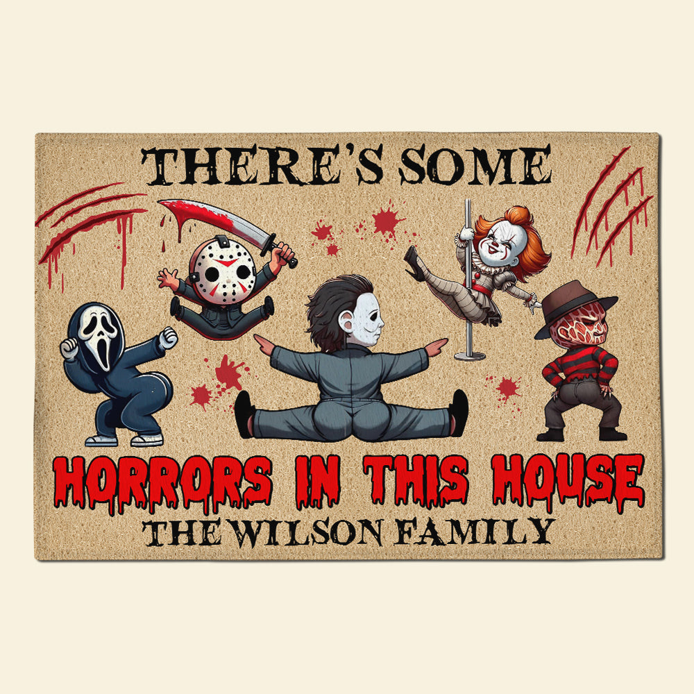 Personalized Halloween Doormat Custom Family Name Spooky Decor Door Mat GradoCreations