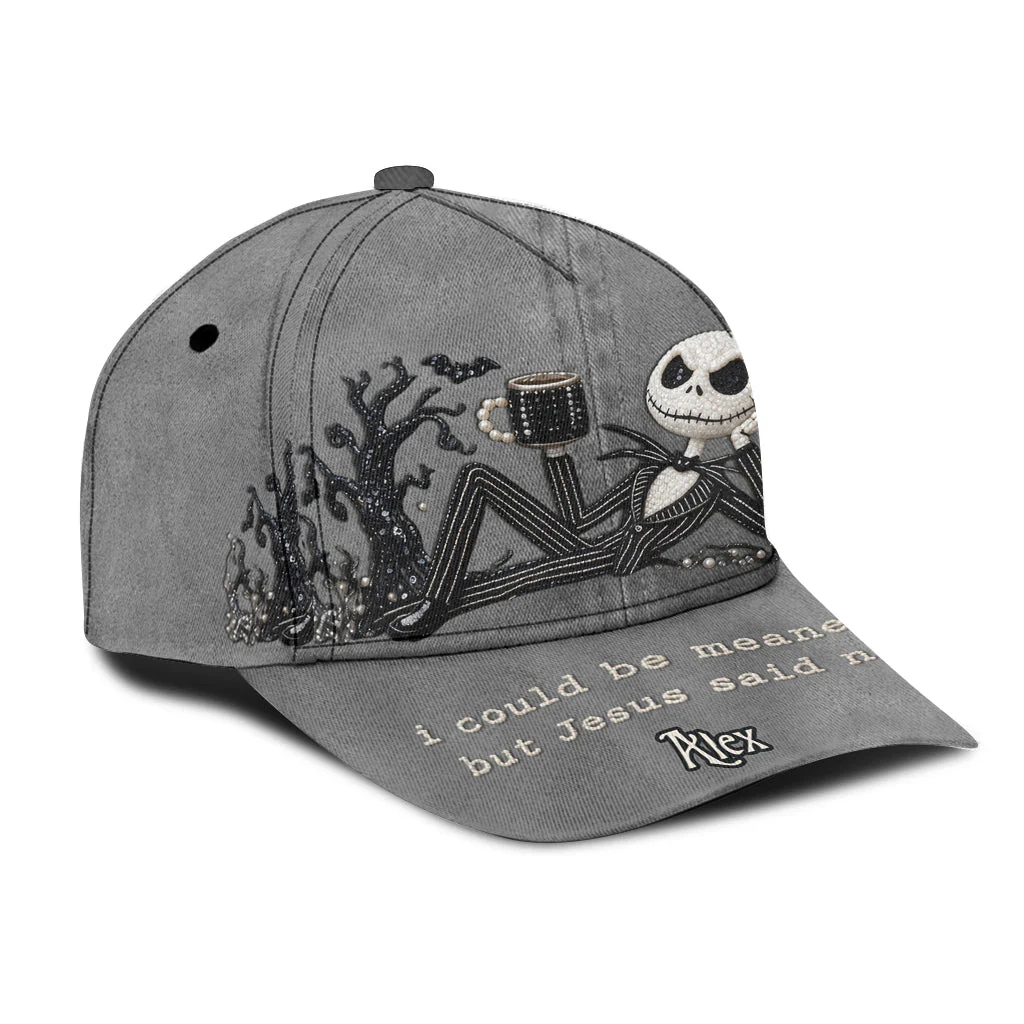 Personalized Spooky Classic Cap with Jack Skellington Design Gift for Movie Fans Classic Cap GradoCreations