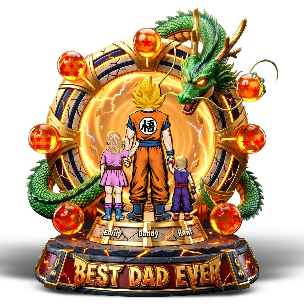 Personalized Dragon Dad Acrylic Plaque Unique Gift for Father